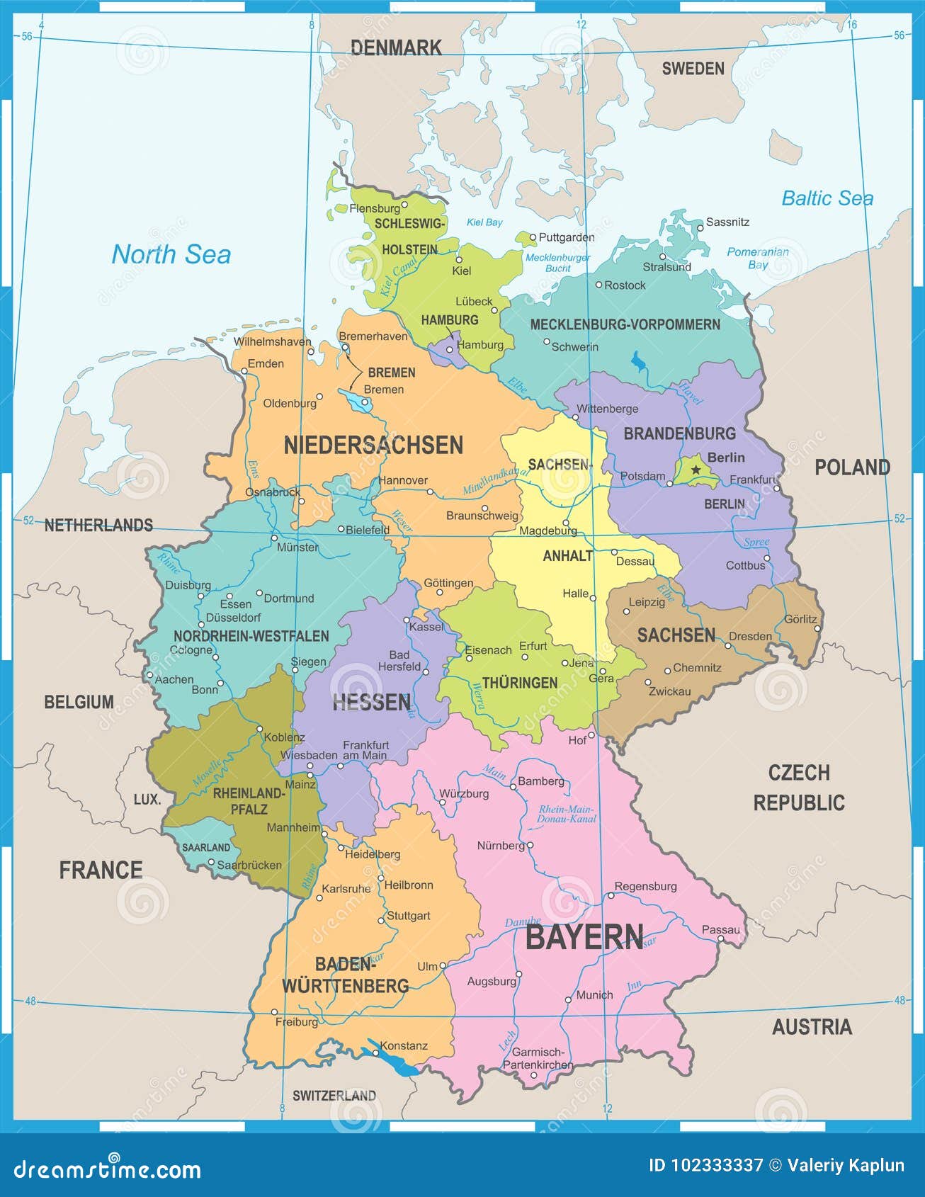 Deutschland Karte Vektor Illustration Stock Abbildung Illustration Von Deutschland Karte