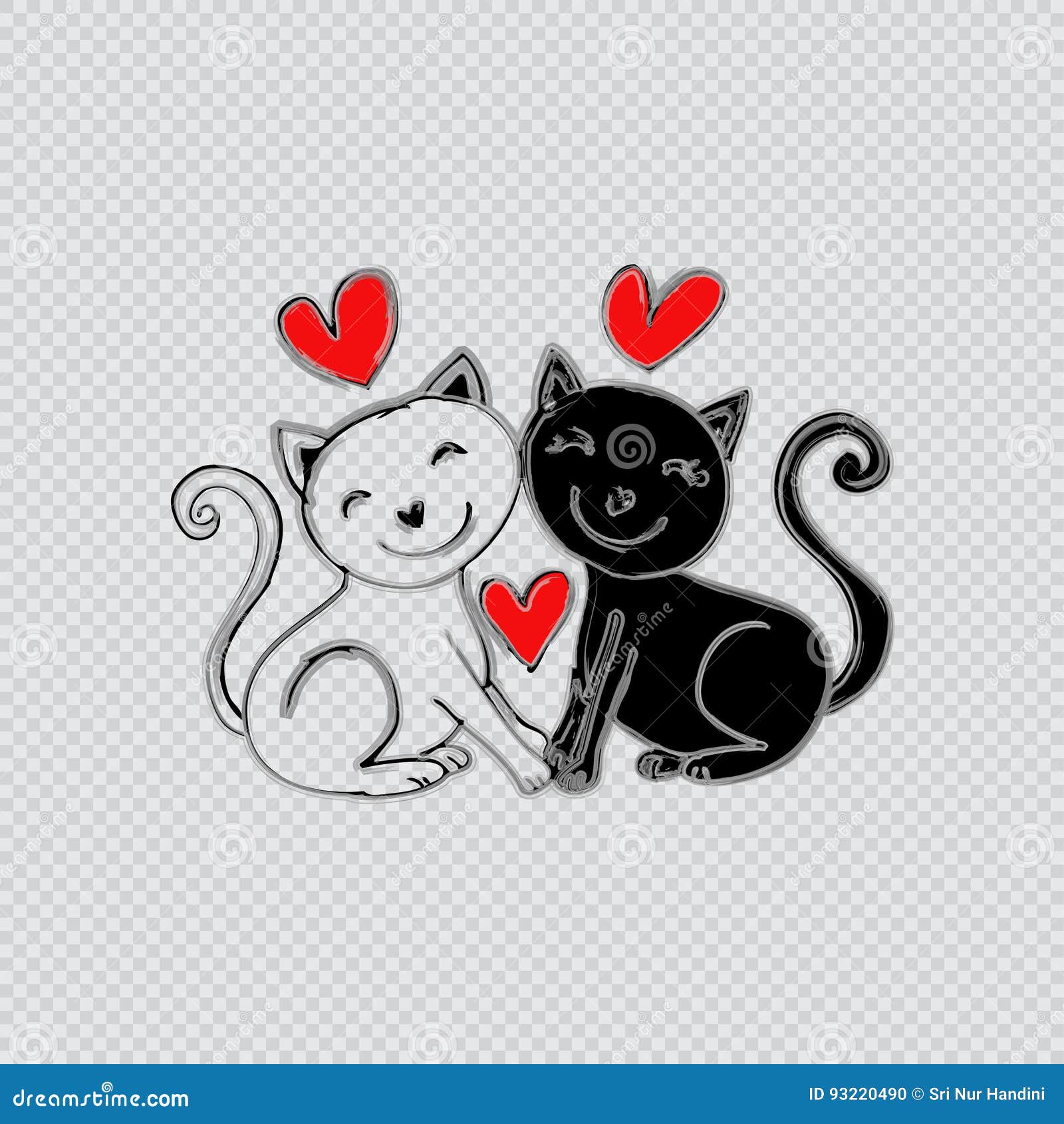 Deux Chats Etant Amoureux Illustration Stock Illustration Du Mignon