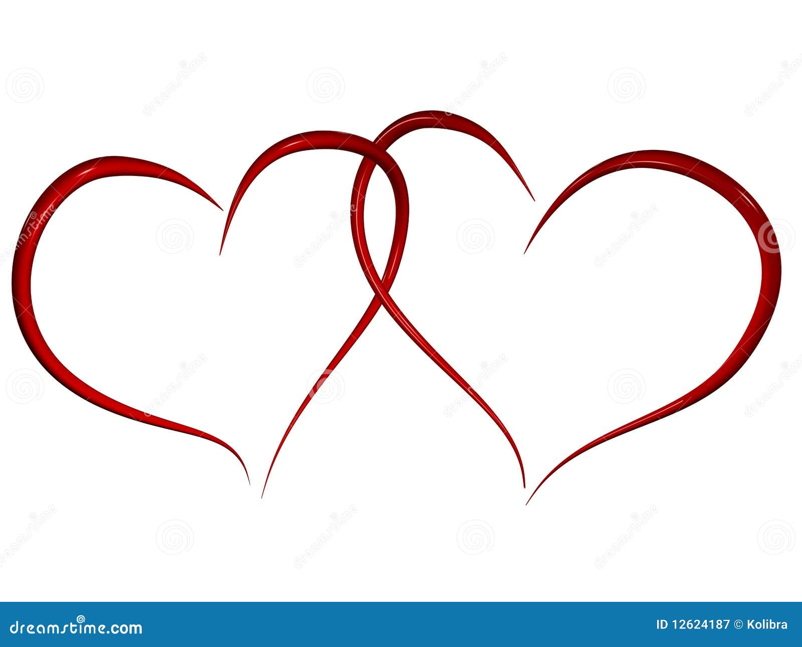 Deux coeurs d'amour illustration stock. Illustration du couleur - 12624187