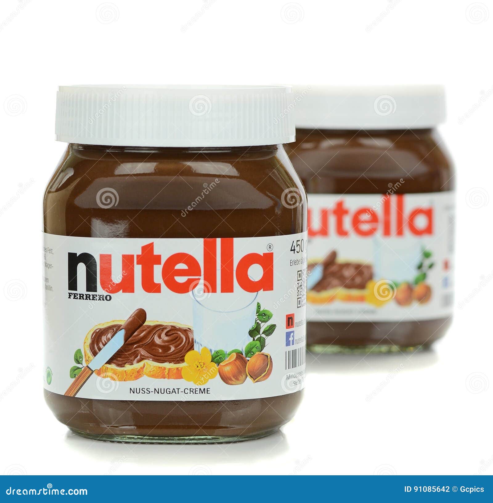 Deux Pots De Diffusion De Nutella D'isolement Sur Le Blanc Photo stock  éditorial - Image du étiquette, conteneur: 78945473