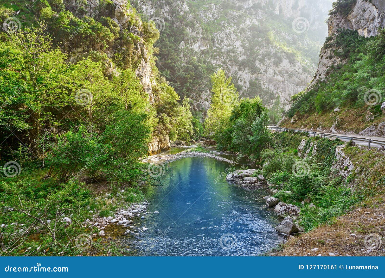 deva river in cantabria of spain