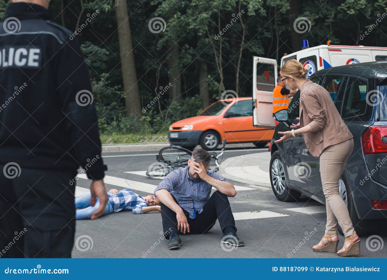 Devastated Man with the Crash Casualty Stock Image Image of accident, cyclist 88187099