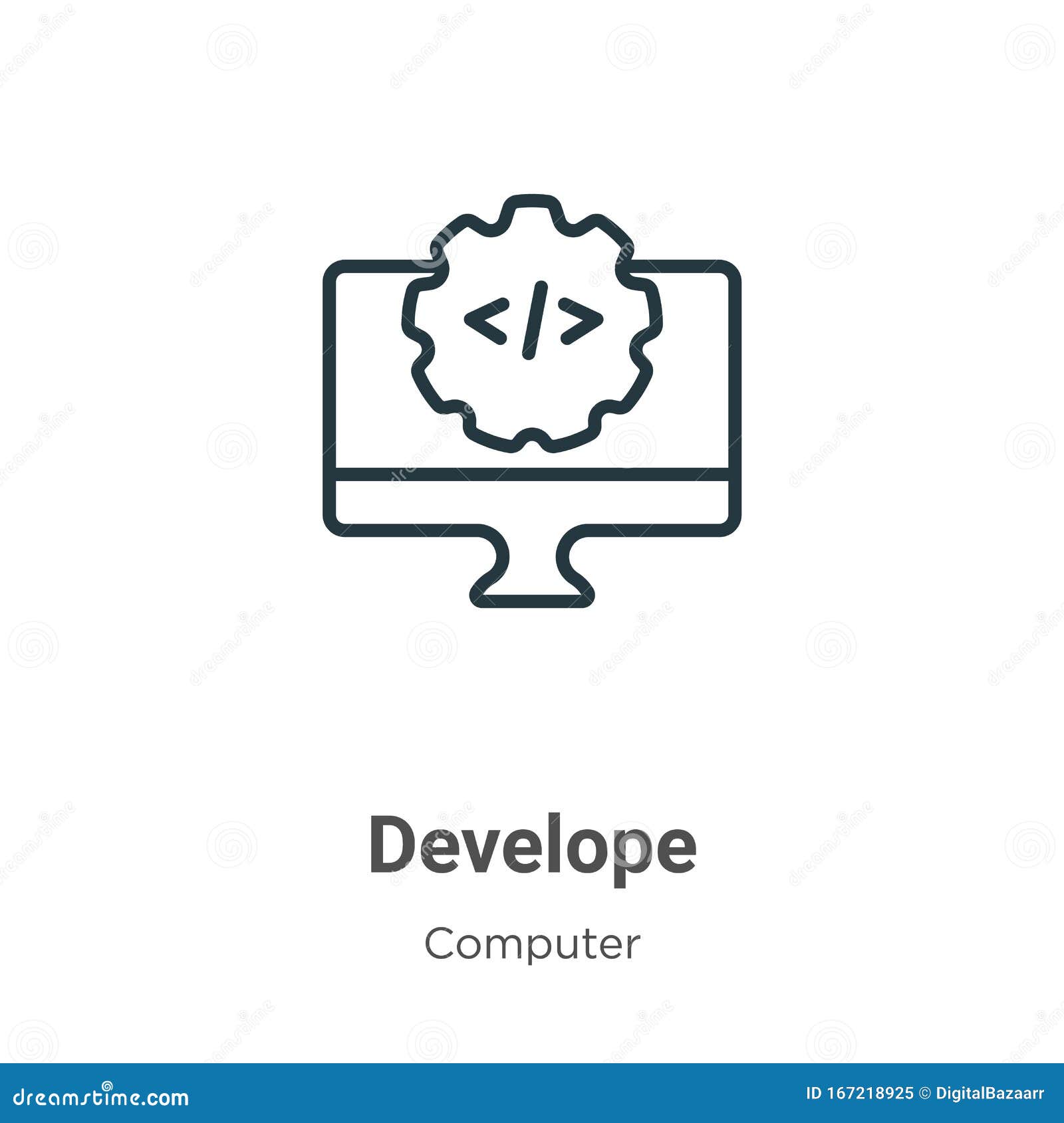 develope outline  icon. thin line black develope icon, flat  simple   from editable computer