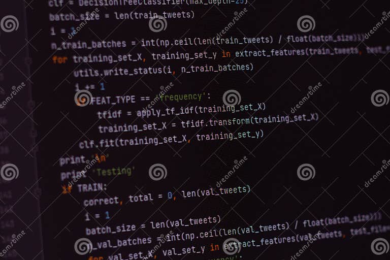 Developer Software Source Code on Monitor Screen. Writing Script of ...