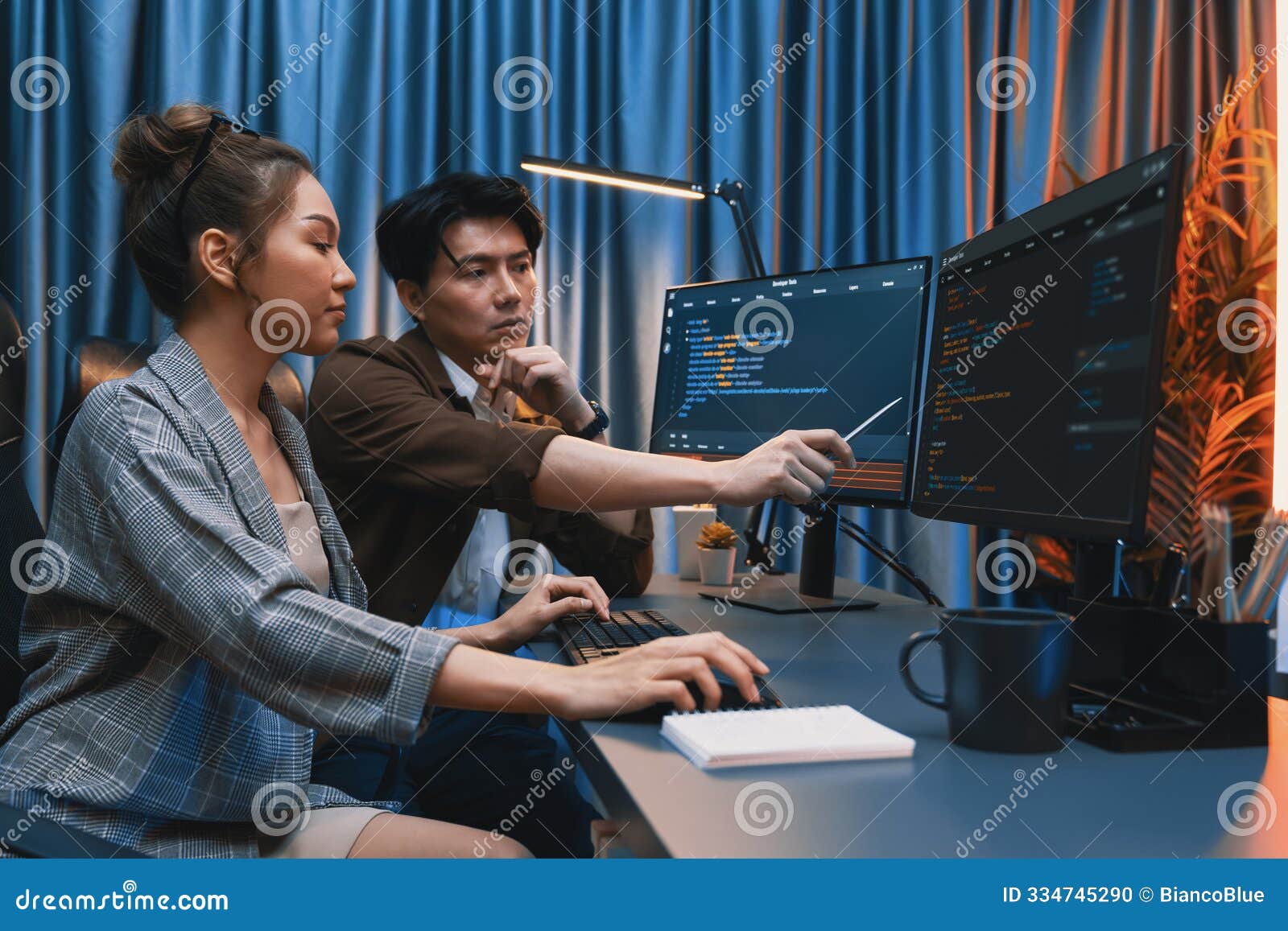 it developers discussing with point website coding system. infobahn.