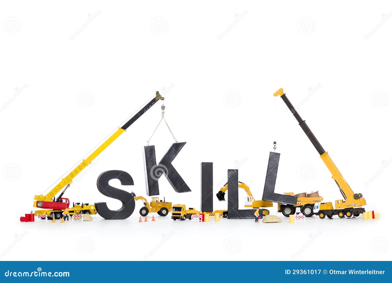 developing skills: machines building skill-word.