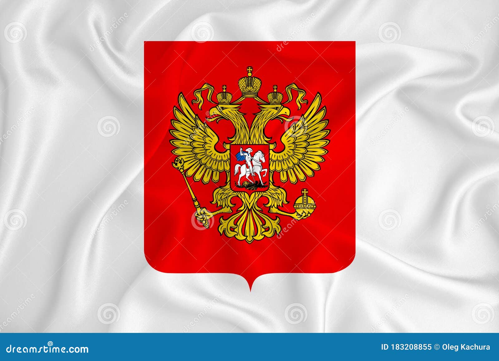 lever vægt Droop A Developing White Flag with the Coat of Arms of Russia. Country Symbol.  Illustration Stock Illustration - Illustration of celebration, single:  183208855