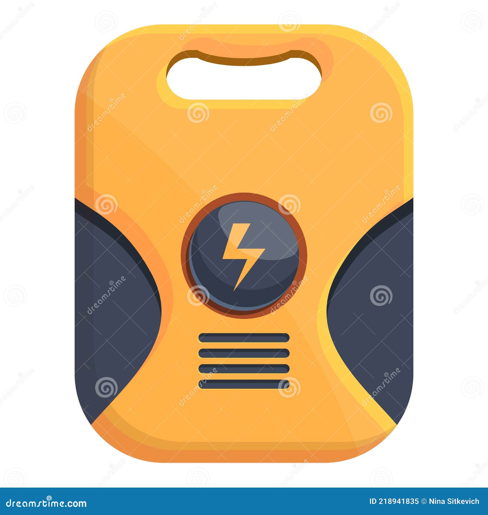 Device Defibrillator Icon, Cartoon Style Stock Vector Illustration of