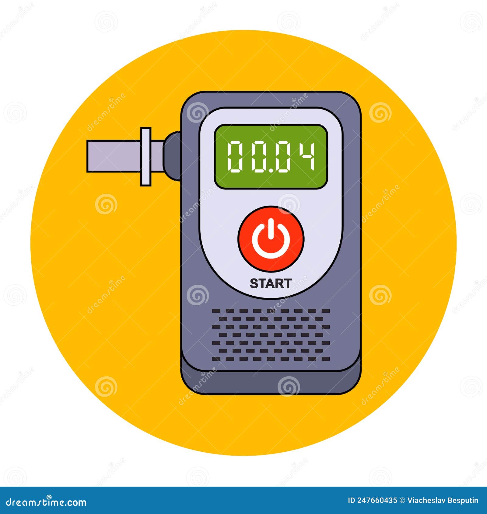 Breathalyzer Flat Icon Or Logo For  Design Vector Illustration
