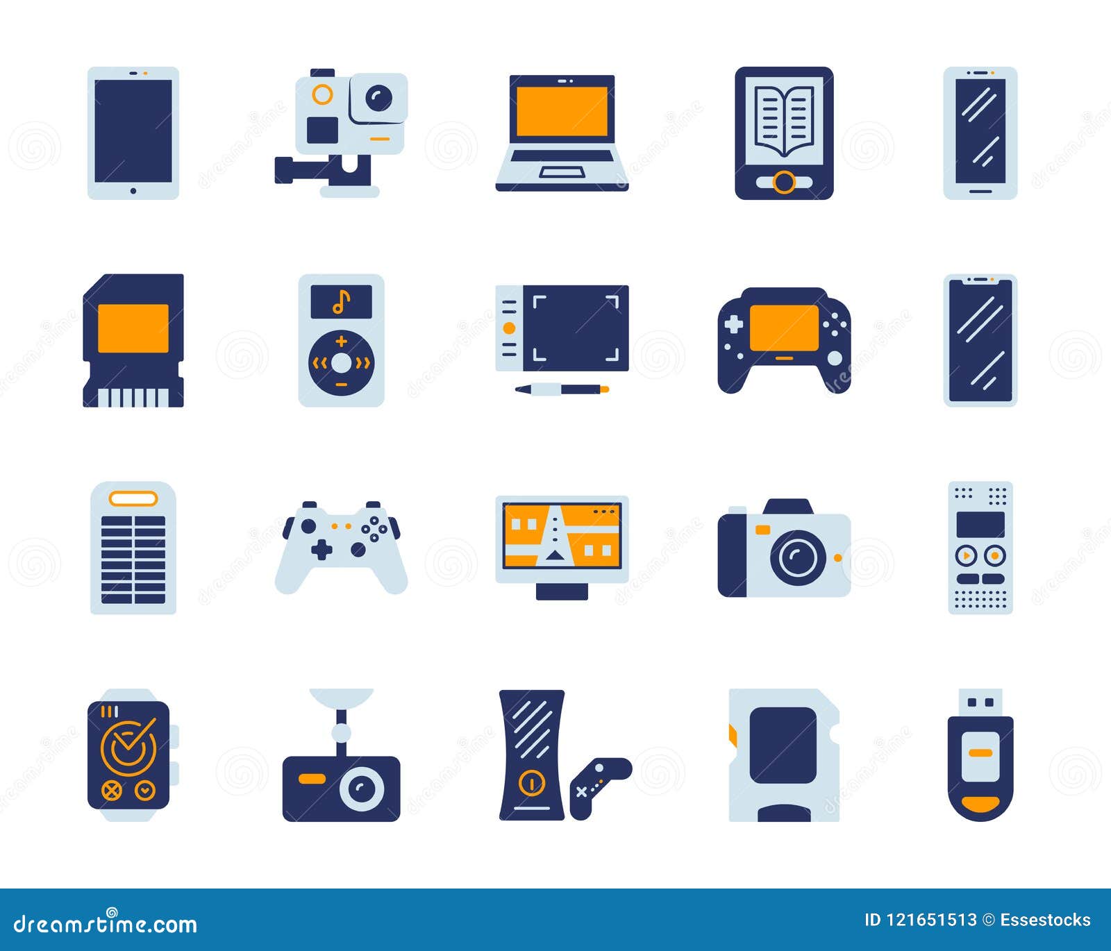Device Simple Flat Color Icons Vector Set Stock Vector - Illustration of  digital, ebook: 121651513