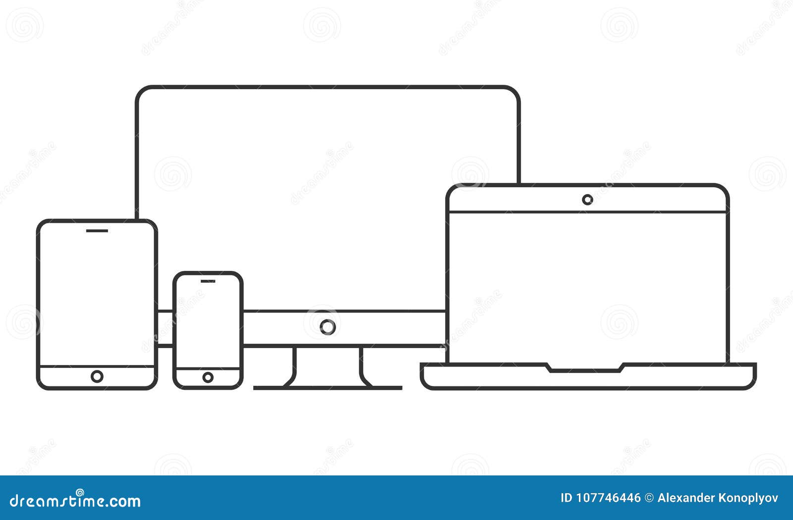 device and gadget line art set
