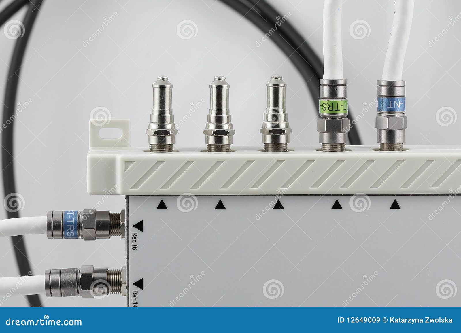 Device To Distribute TV Signals Stock Image Image of installer, coax