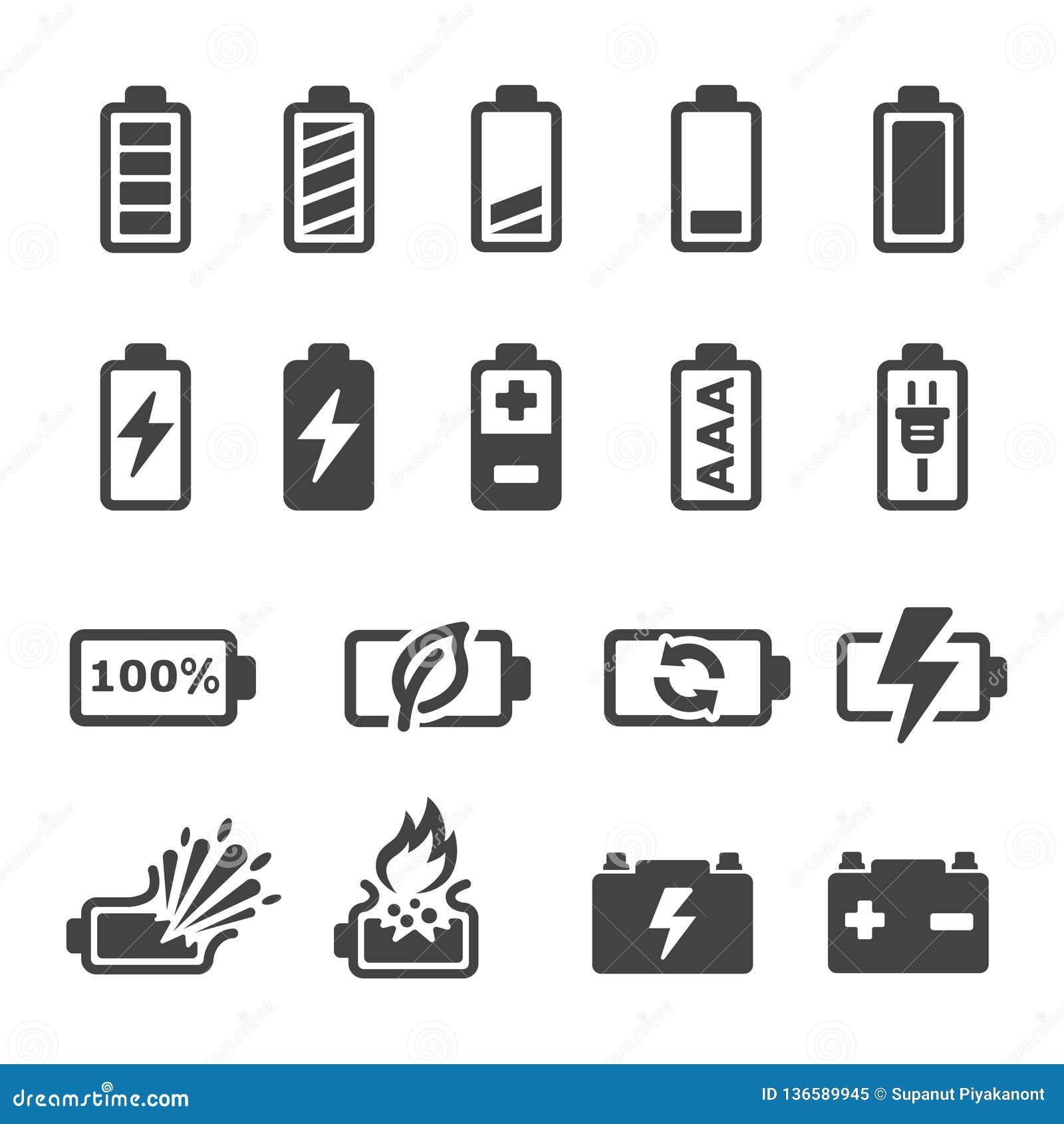 battery icon set