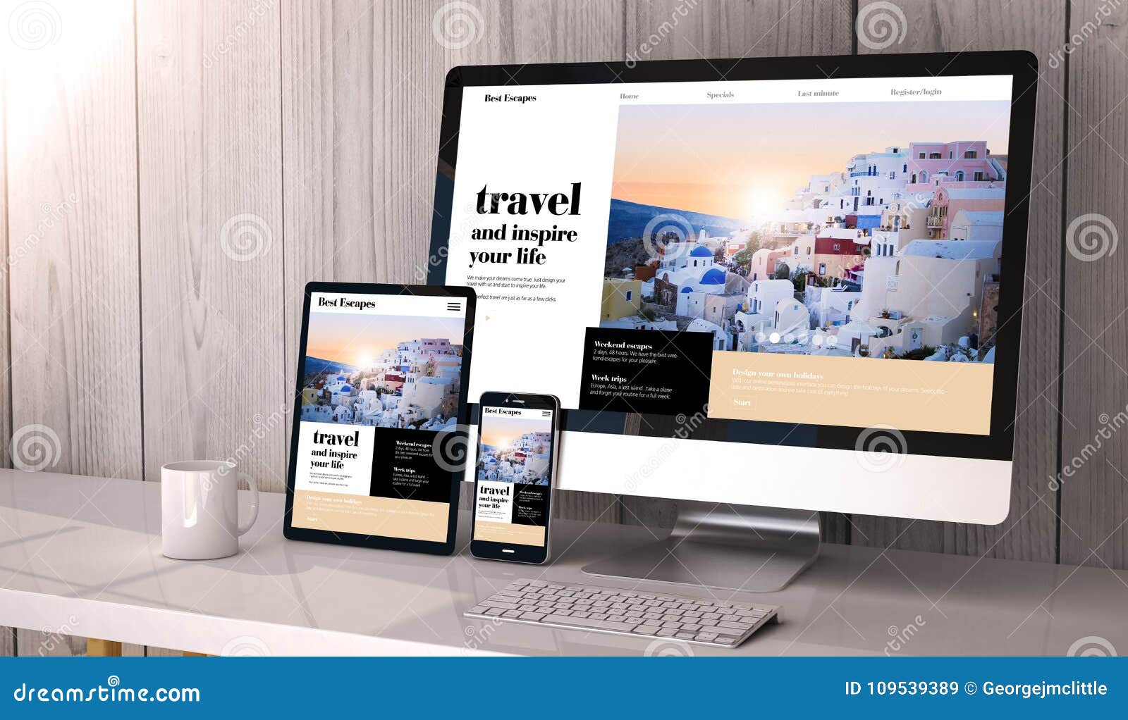 devices responsive on workspace travel website 