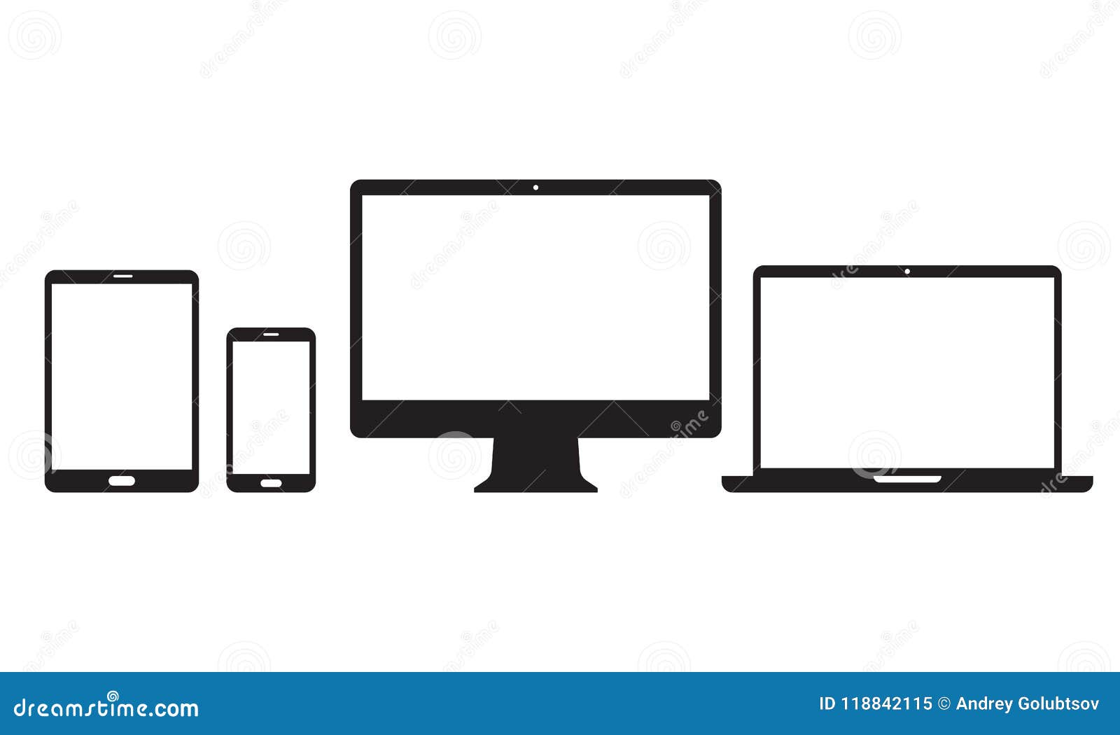 Download Devices Vector Line Icons For Responsive Design Stock Vector - Illustration of information ...