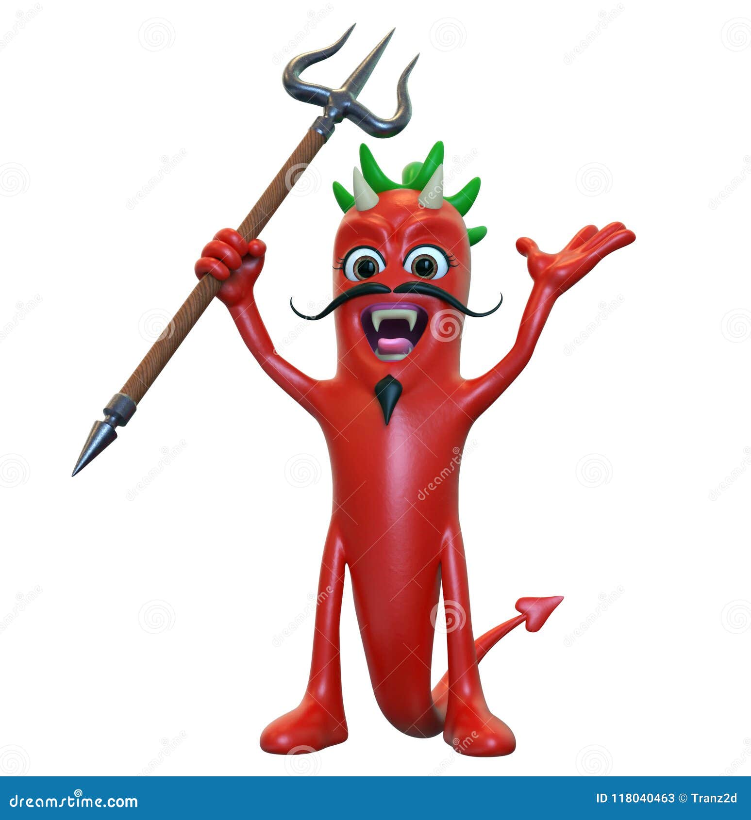Devil Chili Pepper Raising His Arms Stock Illustration Illustration
