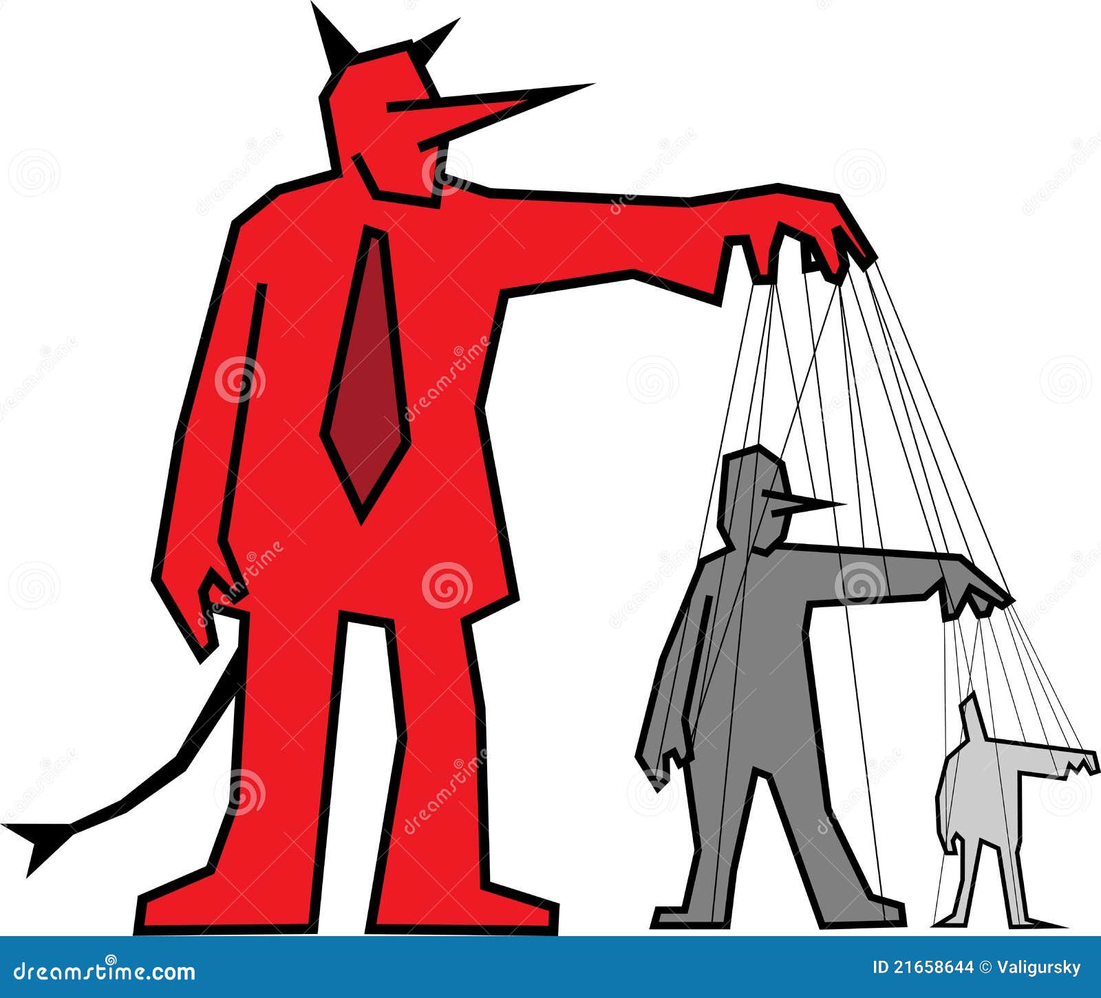 Devil Controlling Other People Stock Vector - Illustration of evil ...