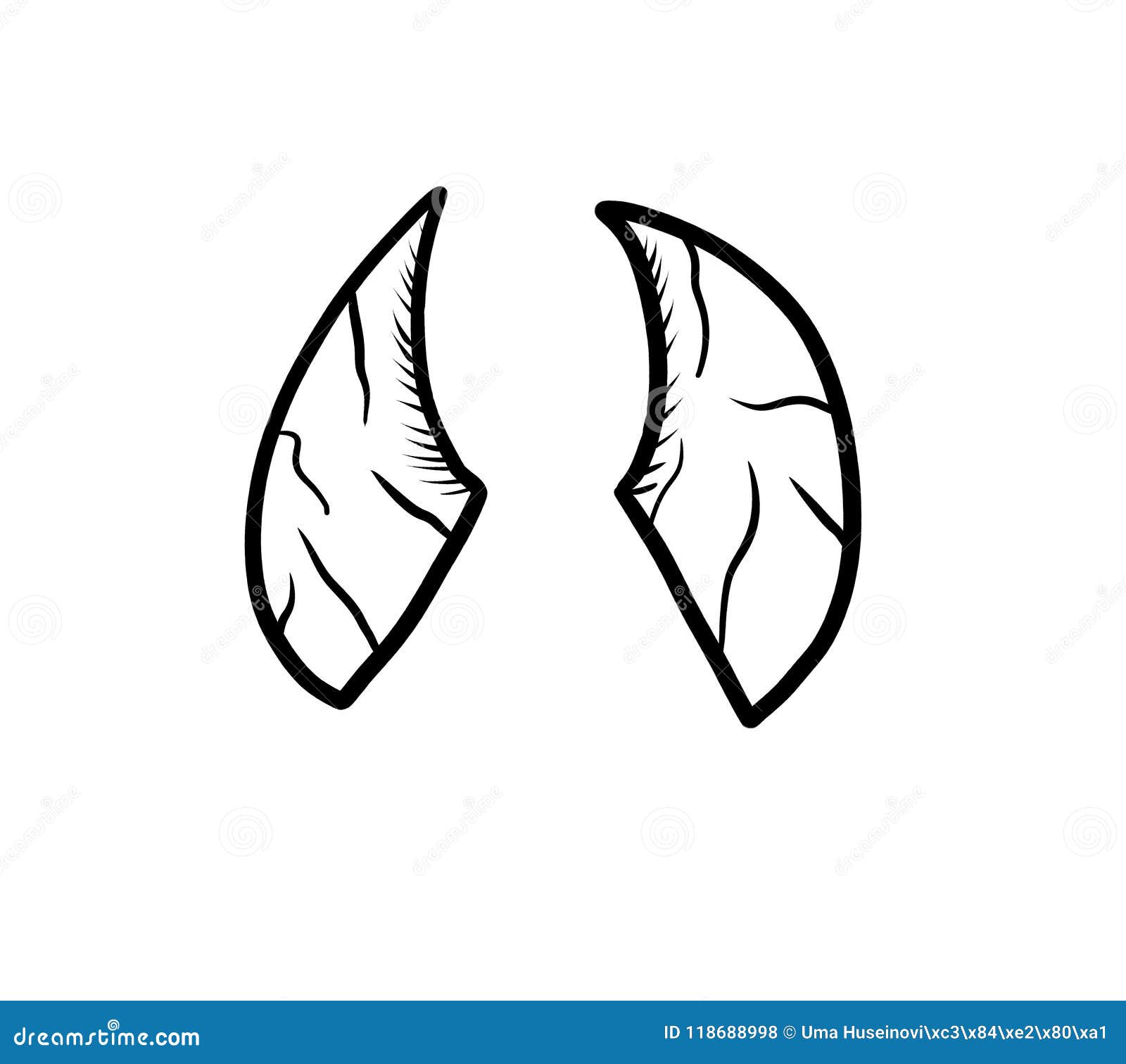 Devil Horns Doodle stock illustration. Illustration of cute 118688998
