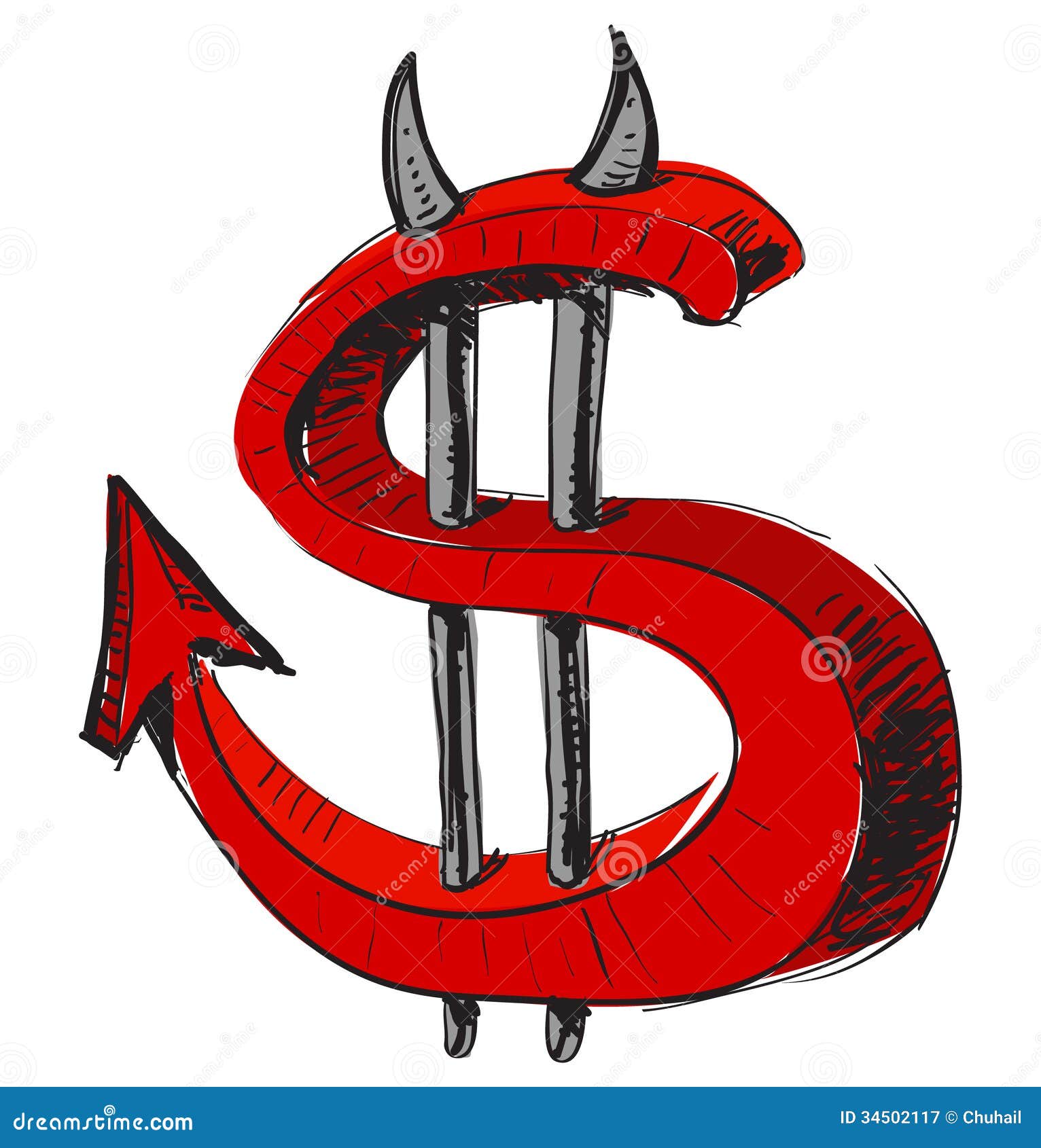 Devil Money Dollar Icon Royalty Free Stock Photography - Image: 34502117