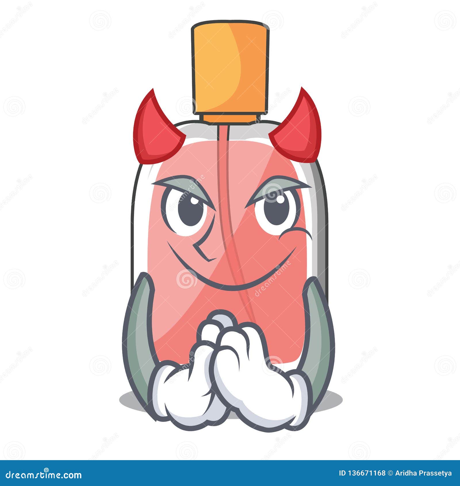Devil Perfume Bottle on the Character Table Stock Vector Illustration
