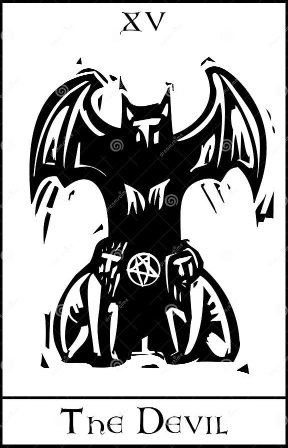 Devil Tarot Card stock vector. Illustration of card, demon - 28978495