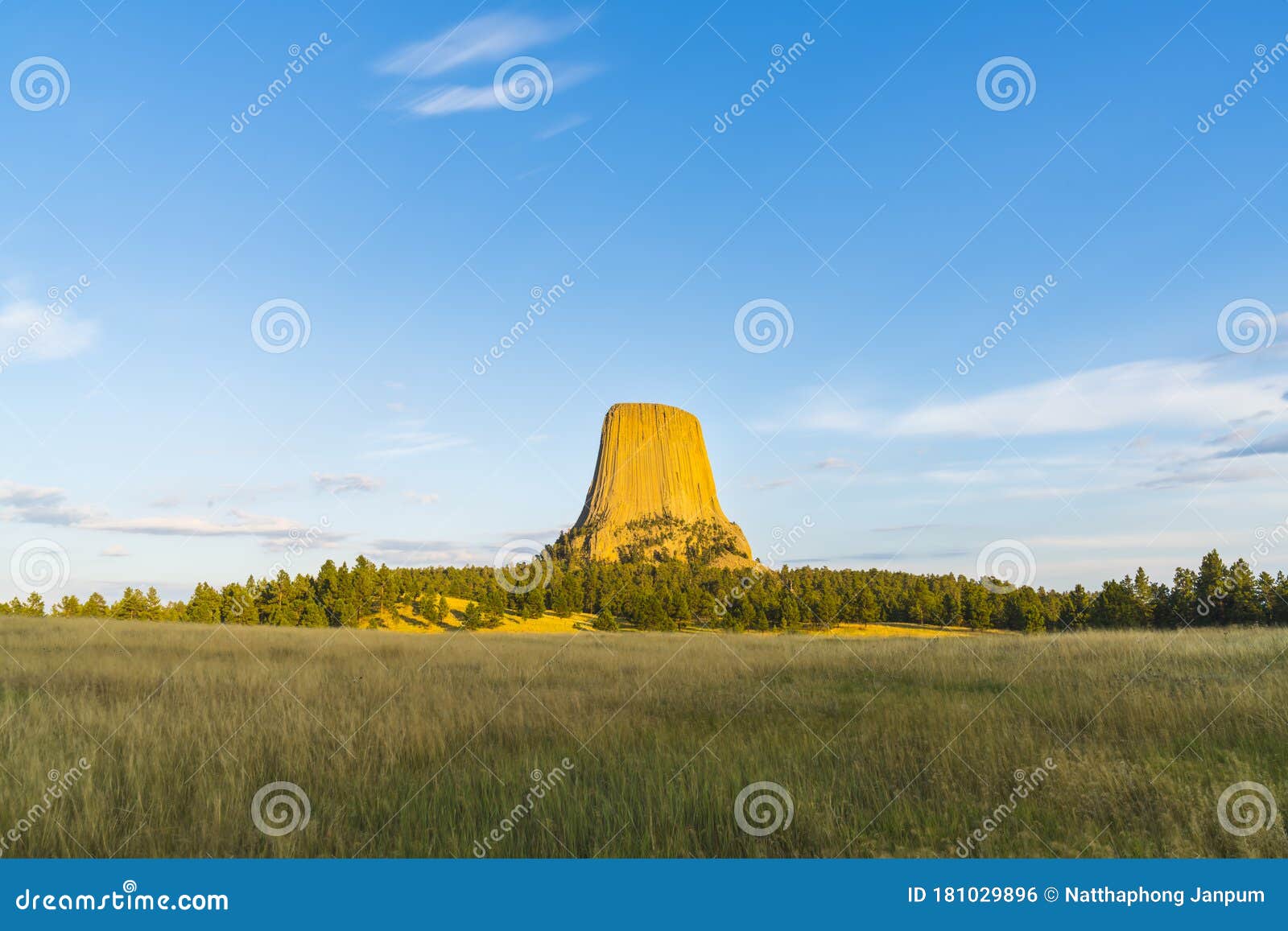 devil tower at sunset,wyoming,usa..