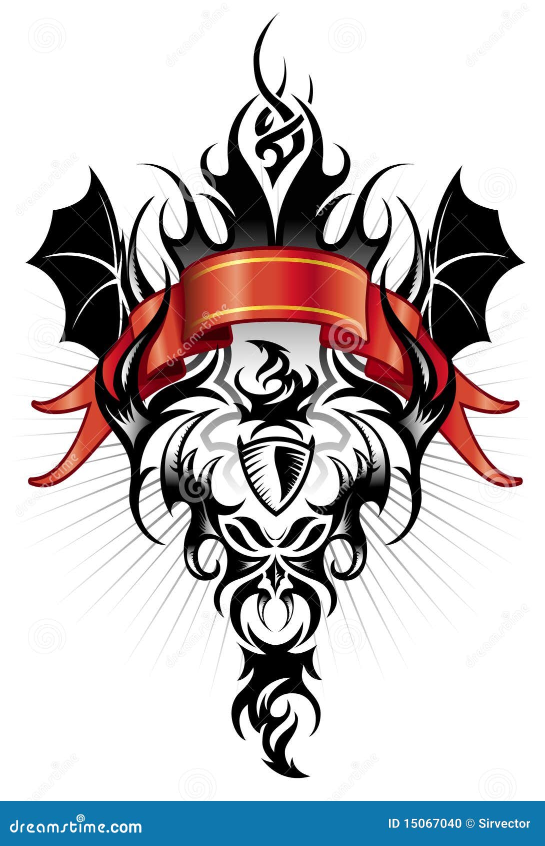 Devil Tribal Tattoo Figure Black and Red Stock Vector - Illustration of  faith, satan: 15067040