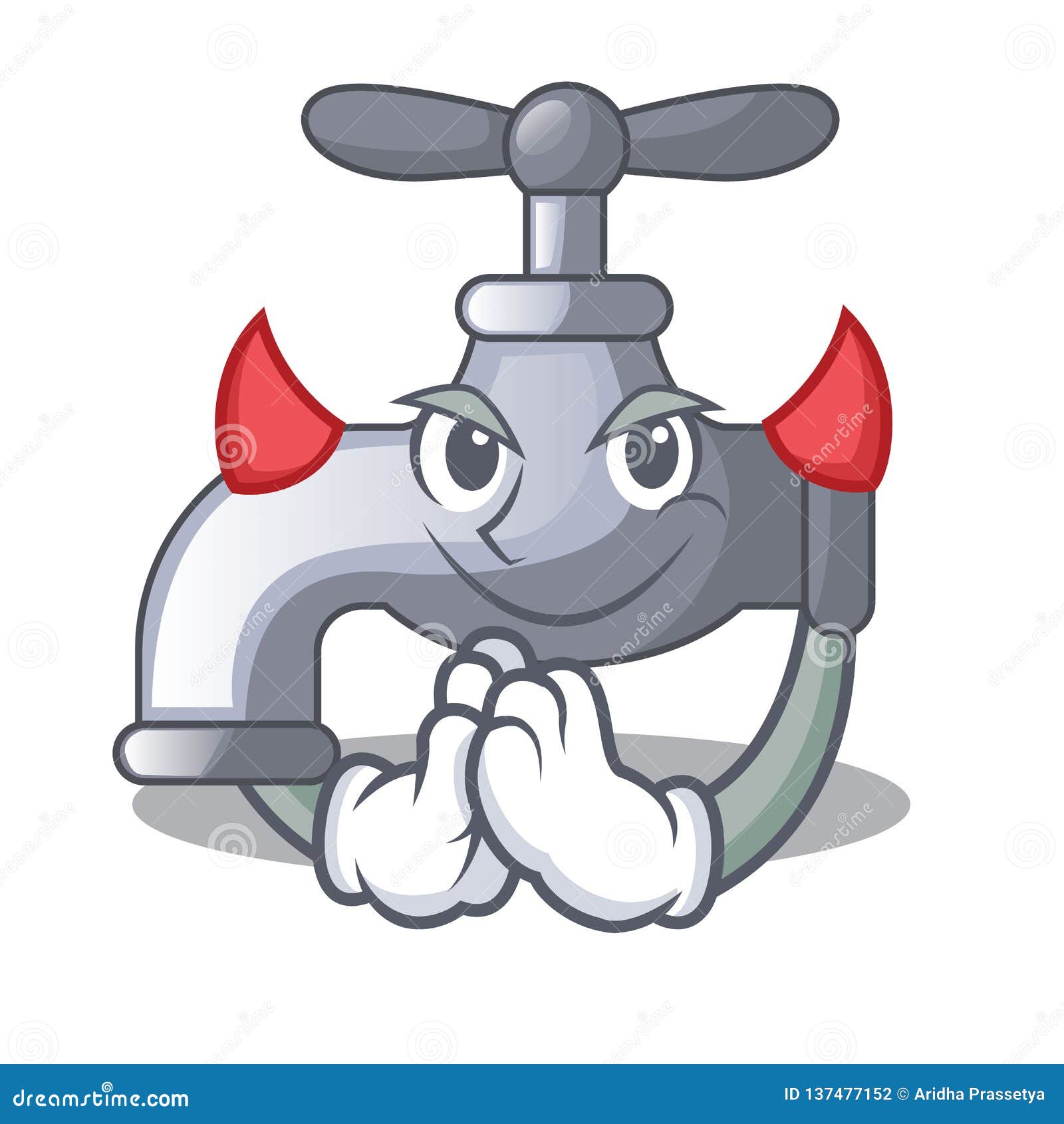 Devil Water Tap Isolated on the Character Stock Vector Illustration