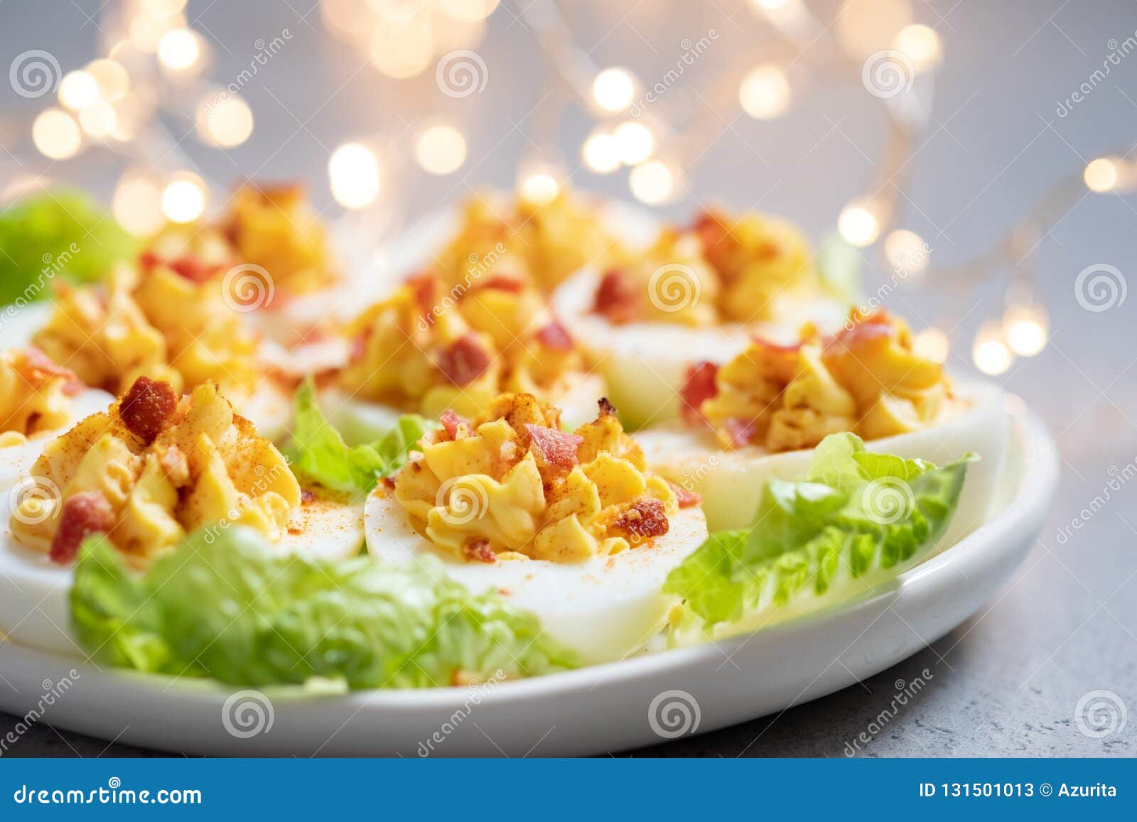 Deviled Eggs with Paprika stock image. Image of food 131501013