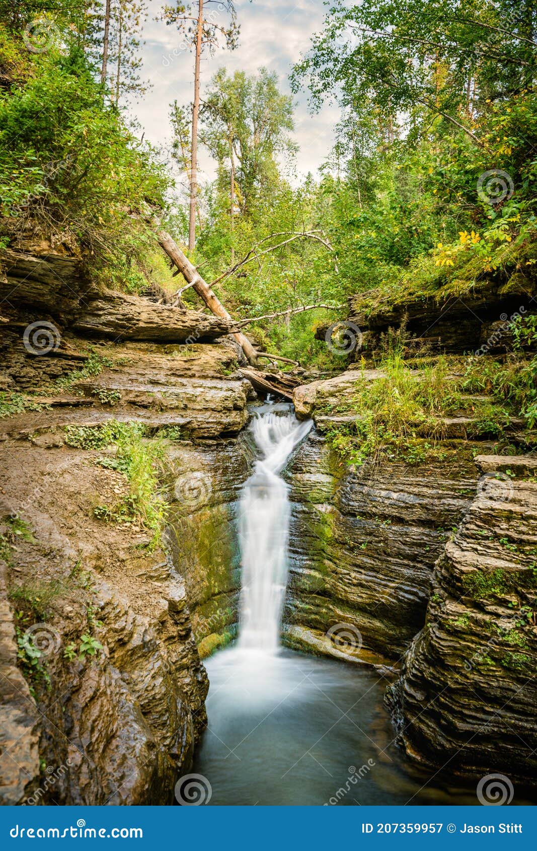 Devils Bathtub Waterfall South Dakota Stock Image Image of devils