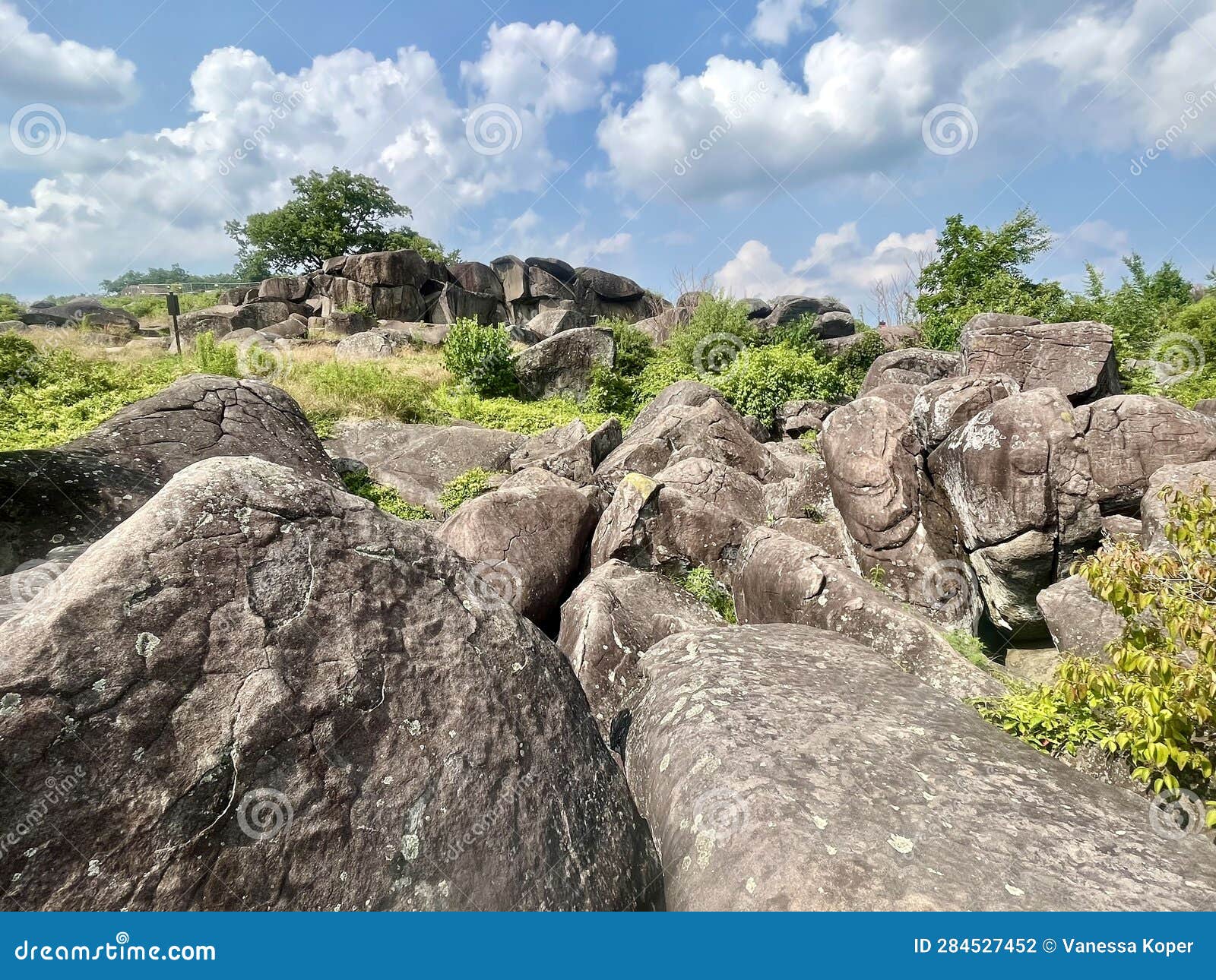 Trail Leading To Devils Den In Gettysburg Battlefield National Park With  Rock Boulders During Summer Stock Photo - Download Image Now - iStock