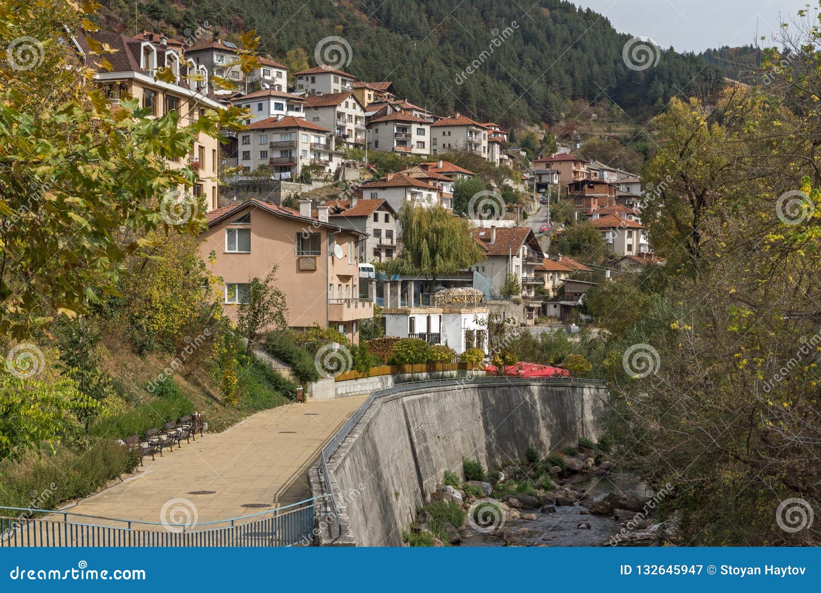 Devinska River Passing through Town of Devin, Smolyan Region, Bulgaria Editorial Photography