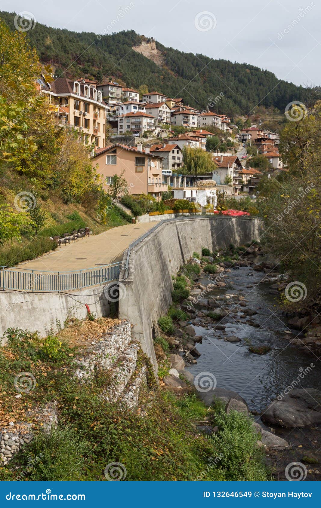 Devinska River Passing through Town of Devin, Smolyan Region, Bulgaria Editorial Stock Image