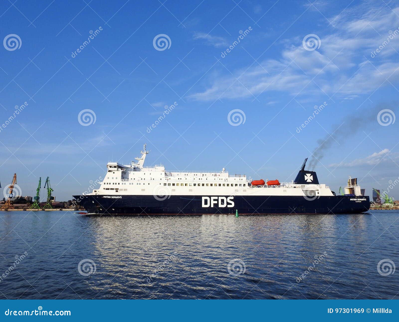 DFDS Ship in Klaipeda Harbour, Lithuania Editorial Stock Image Image