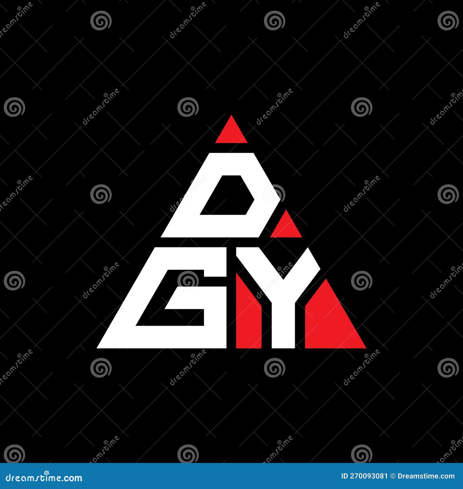 dgy triangle letter logo  with triangle . dgy triangle logo  monogram. dgy triangle  logo template with red