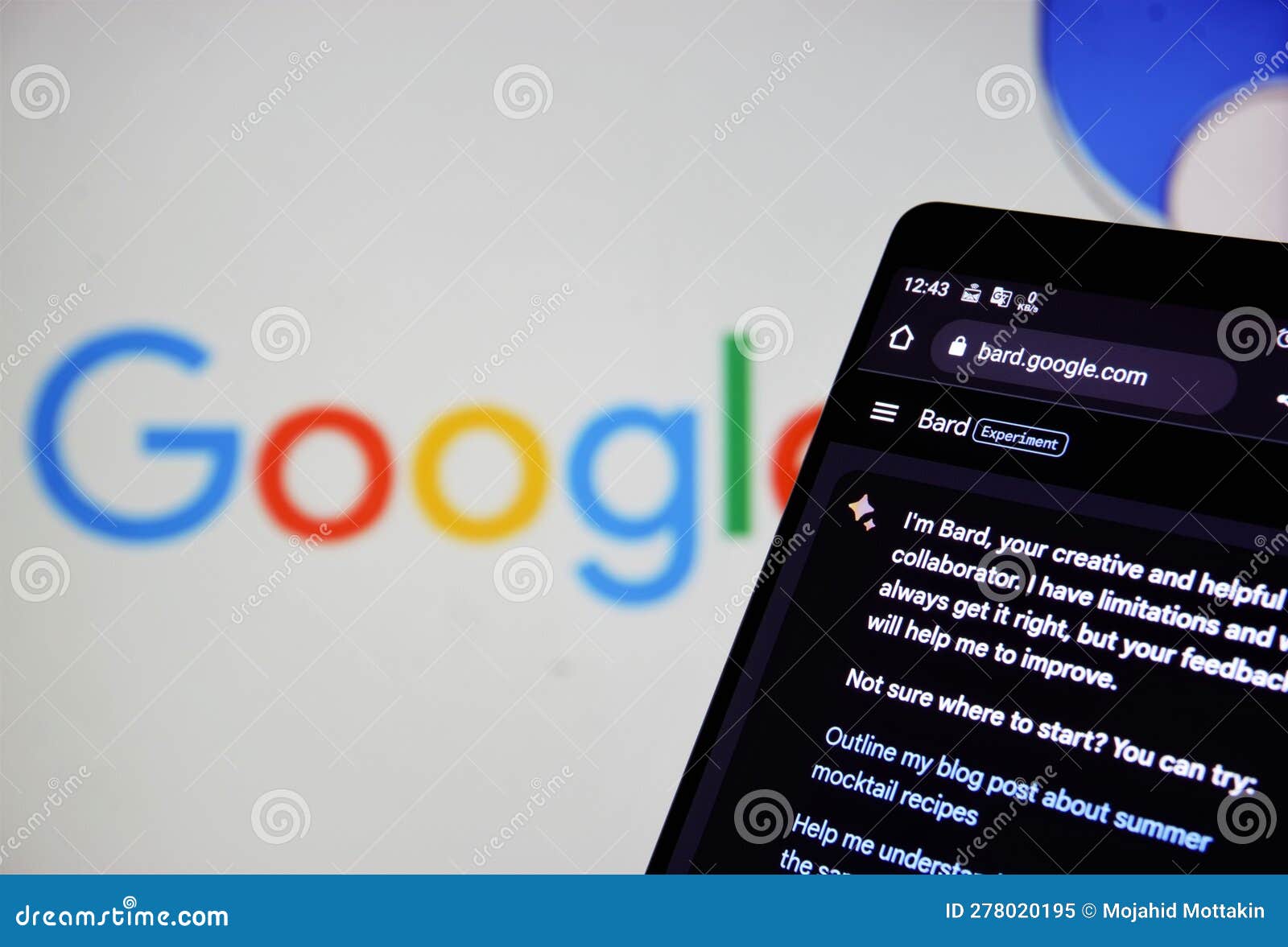 Dhaka, Bangladesh 15 May 2023 Google Bard on Smartphone. Editorial