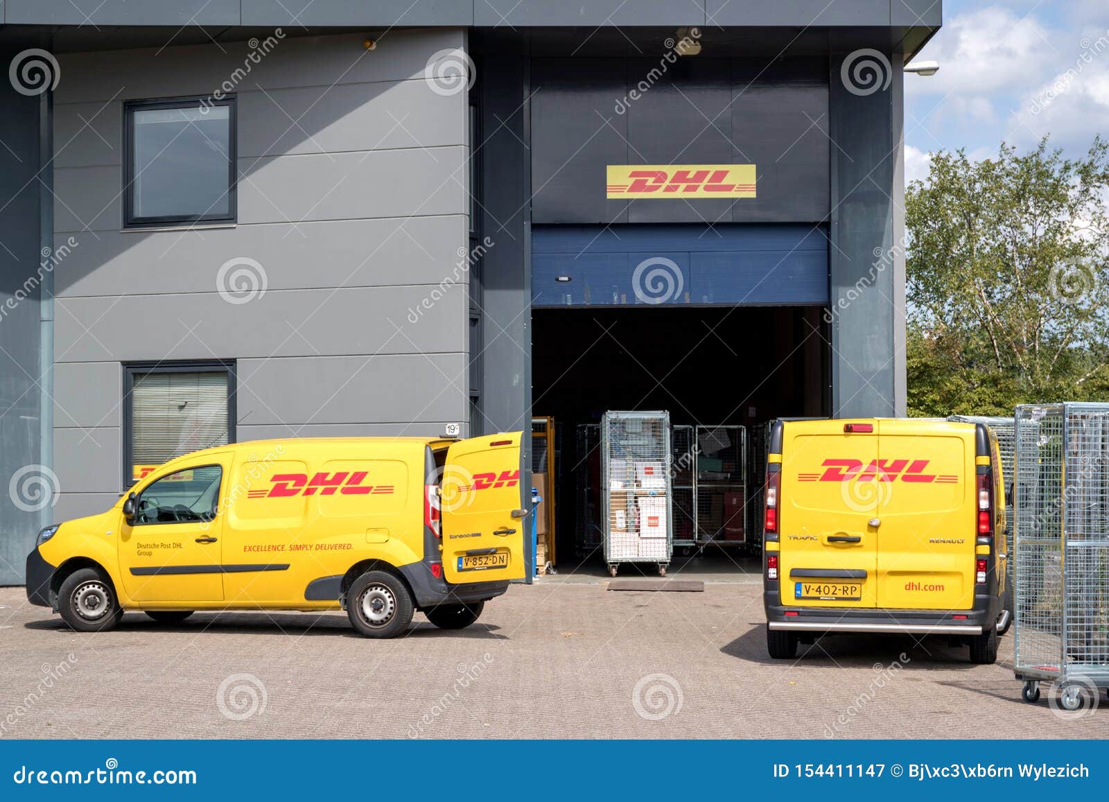 DHL depot editorial photography. Image of exterior, commercial - 154411147