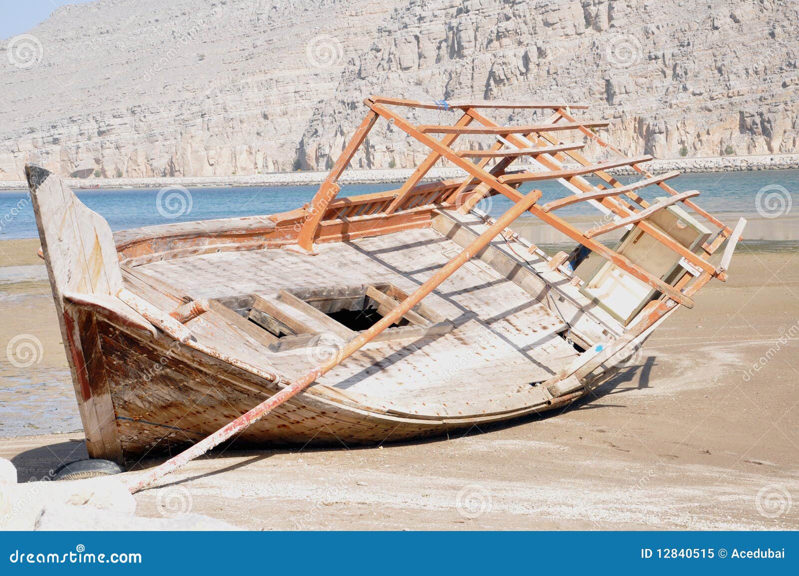 dhow being built at the coast