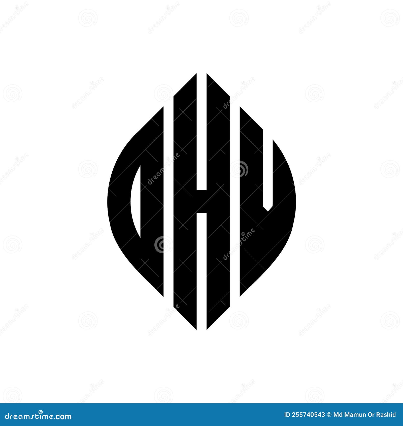 DHV Abstract Technology Logo Design on White Background. DHV Creative Initials Letter Logo ...