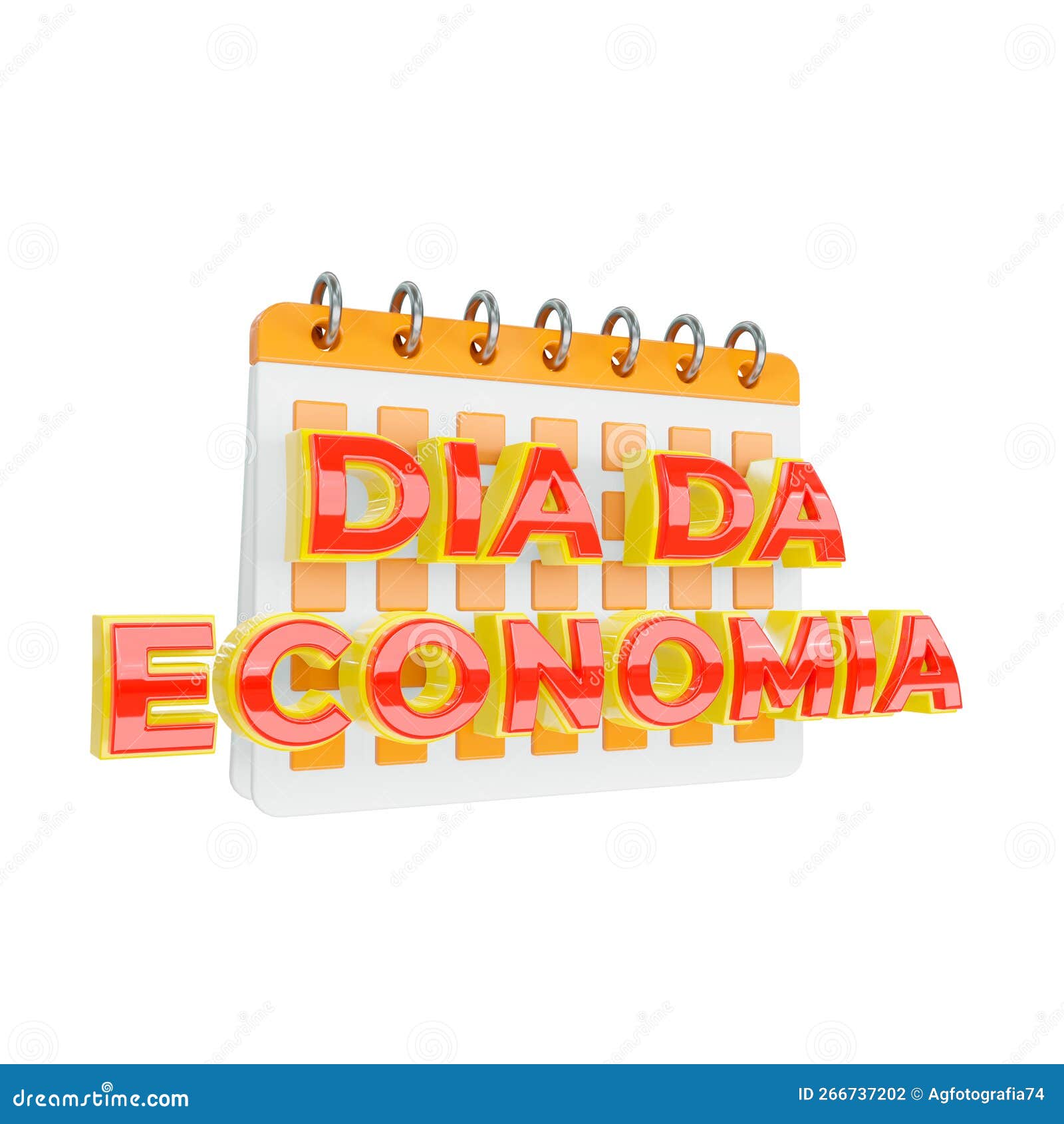 dia da economia signboard calendar mockup promotional and advertising campaigns  on white background. lettering in