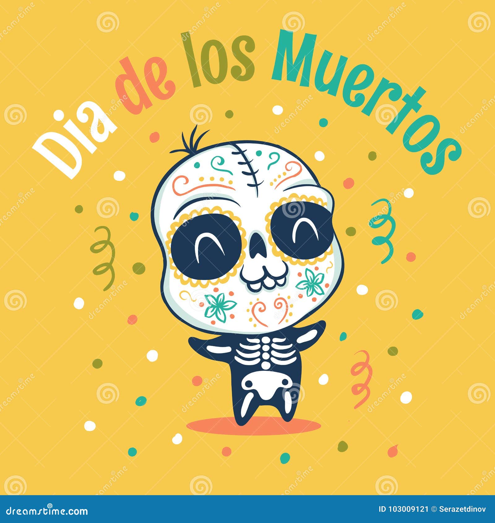 Dia de los Muertos. stock vector. Illustration of halloween - 103009121