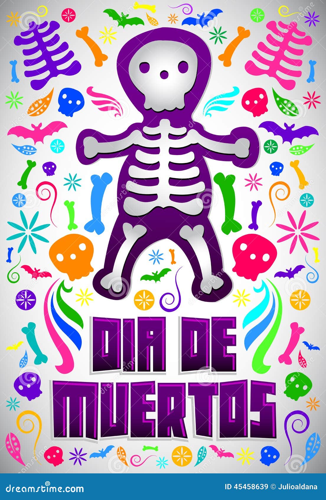 Dia De Muertos - Mexican Day of the Death Spanish Text Stock Vector -  Illustration of post, latin: 45458639