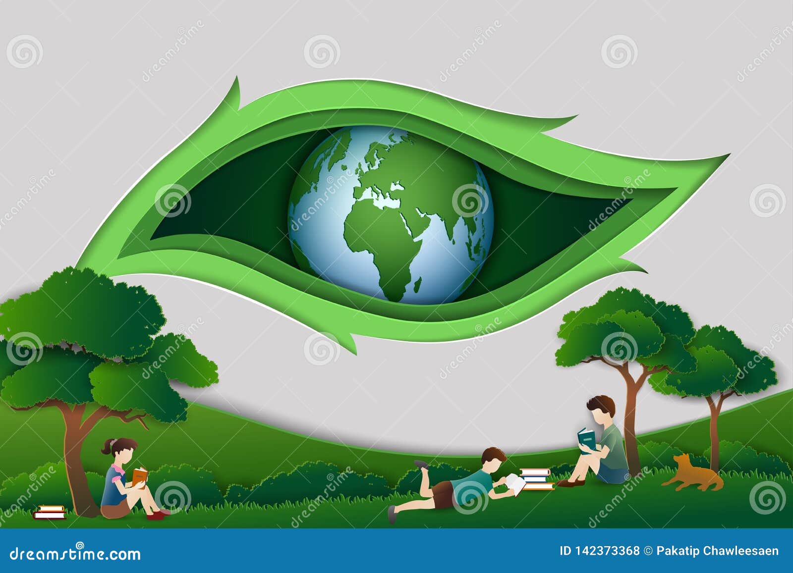 Dia Do Livro Do Mundo Ou Fundo Internacional Do Sumario Da Semana Da Educacao Com Os Livros De Leitura Das Criancas Sob A Arvore Ilustracao Do Vetor Ilustracao De Menino Poster