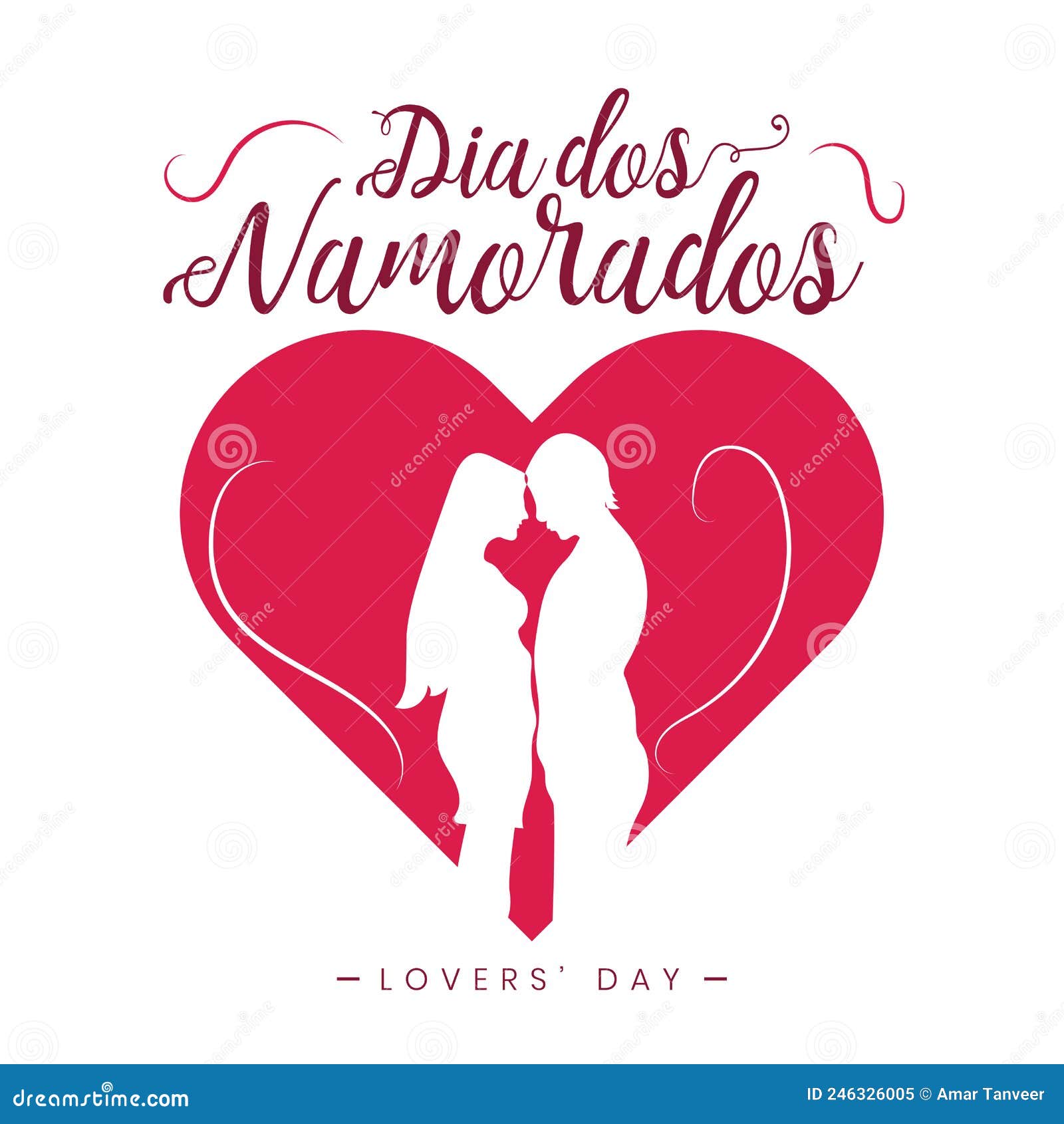 Dia Dos Namorados June 12 Brasil Valentine Lover Day Corazón Bello Afiche  Chica Silueta Vectorial Ilustración del Vector - Ilustración de rosa,  tarjeta: 246326005