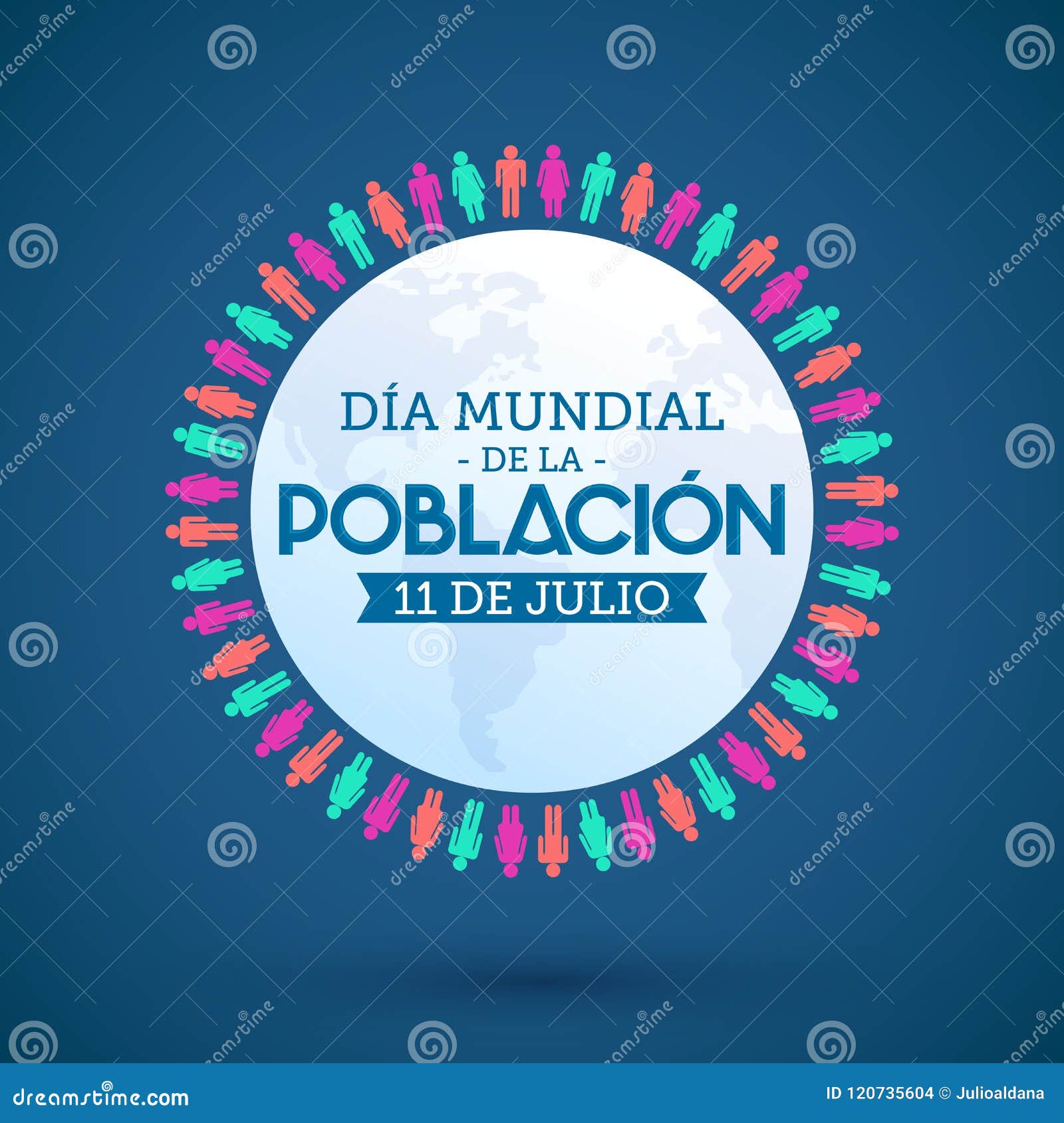 dia mundial de la poblacion julio 11, world population day july 11 spanish text