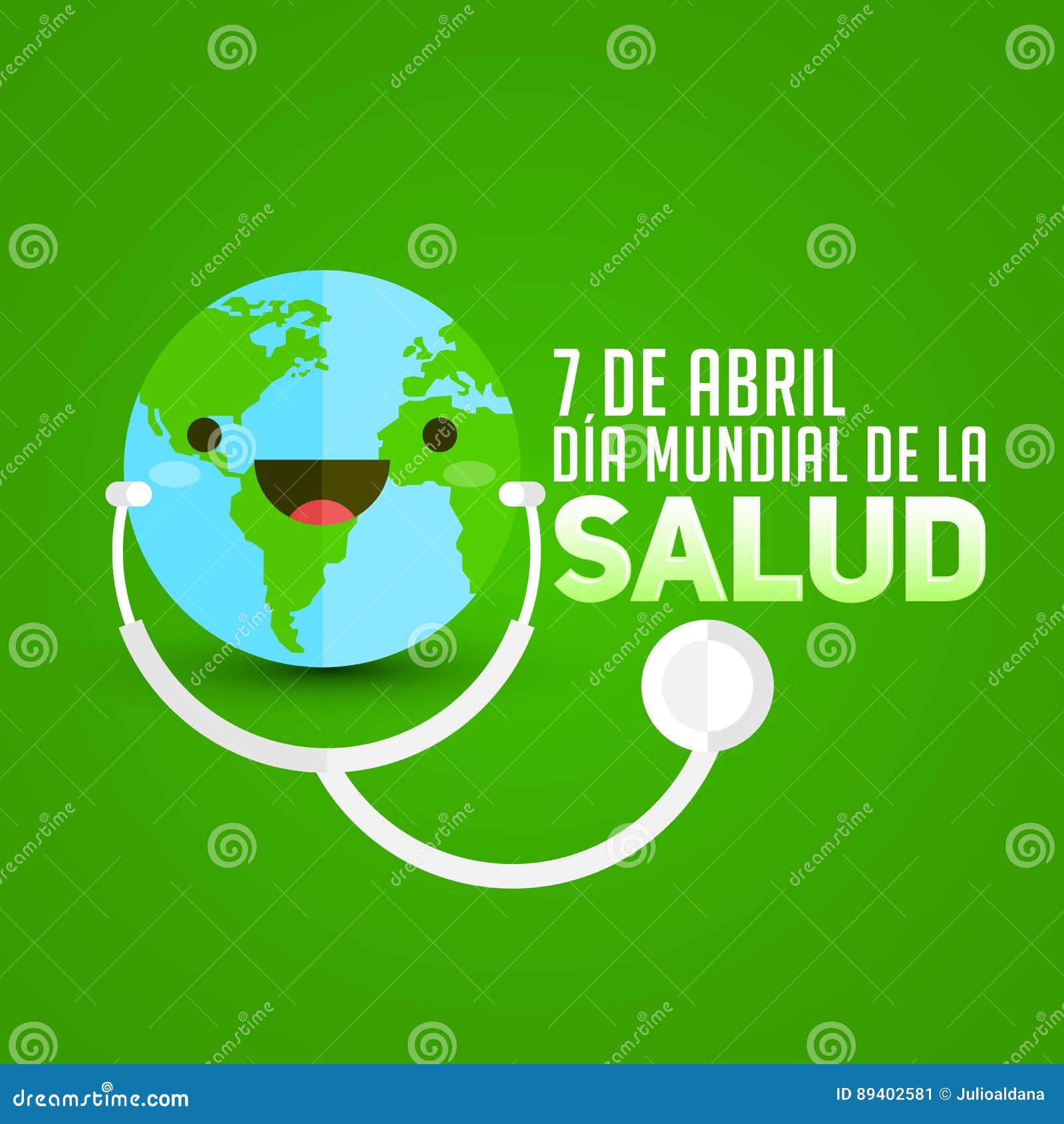 dia mundial de la salud - world health day april 7 spanish text