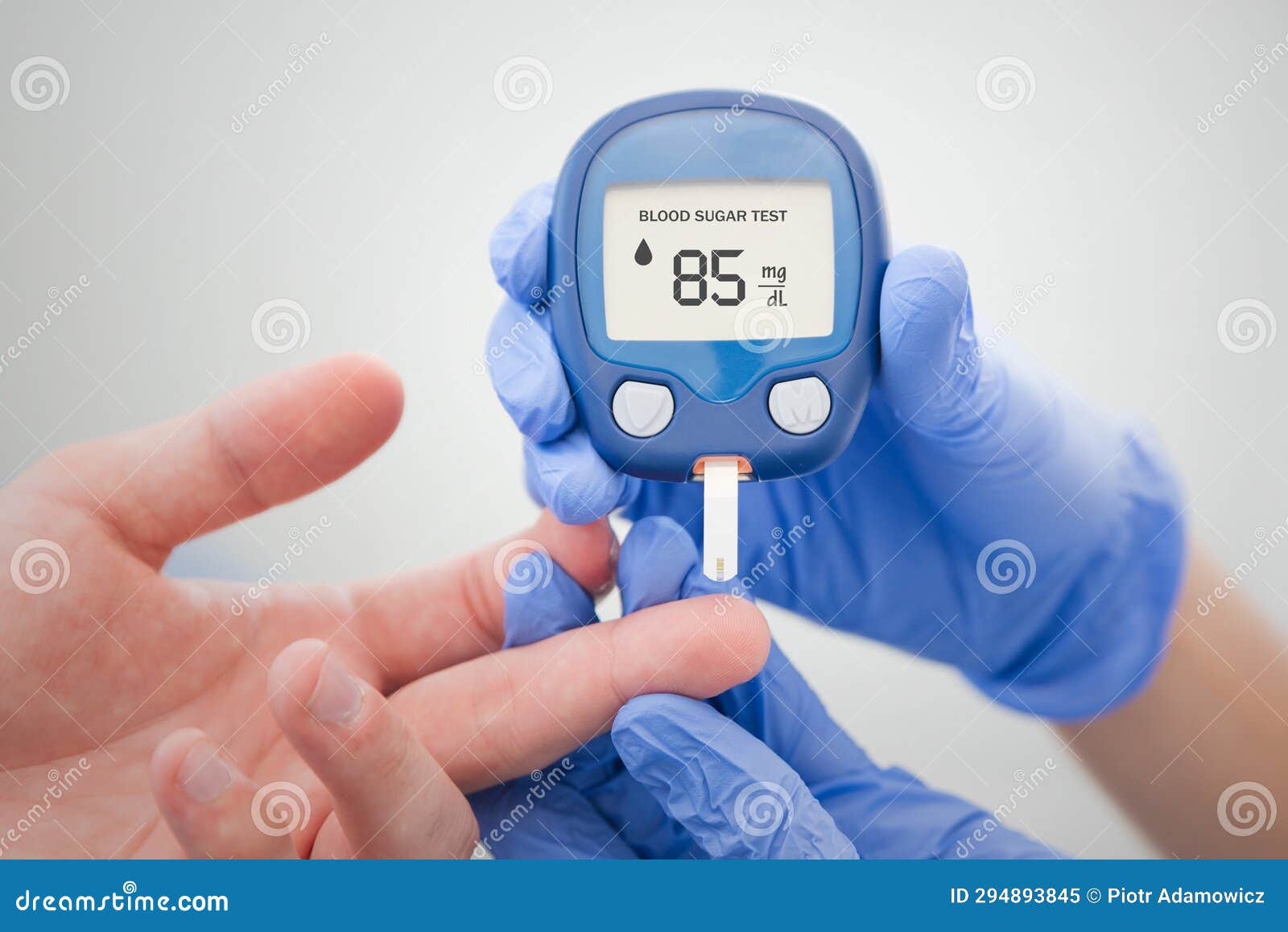 Diabetes Doing Sugar Blood Test Stock Image Image of