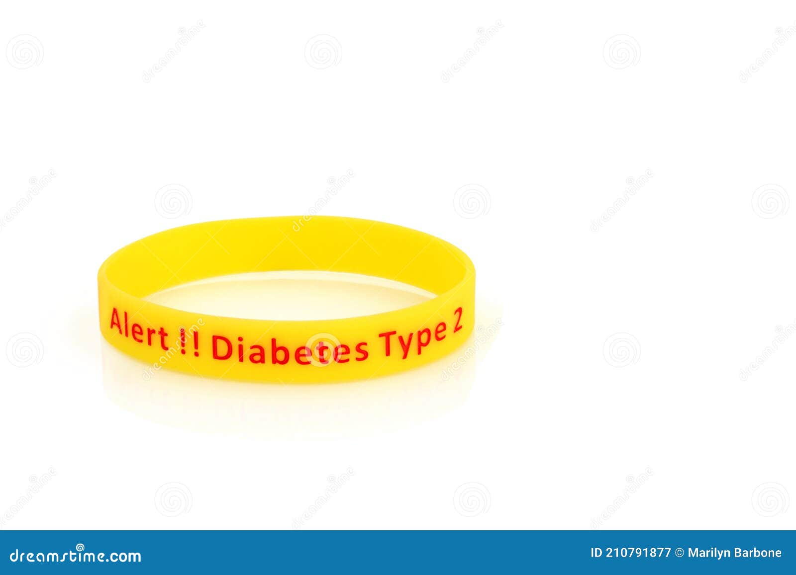 diabetes type 2 alert wristband in yellow