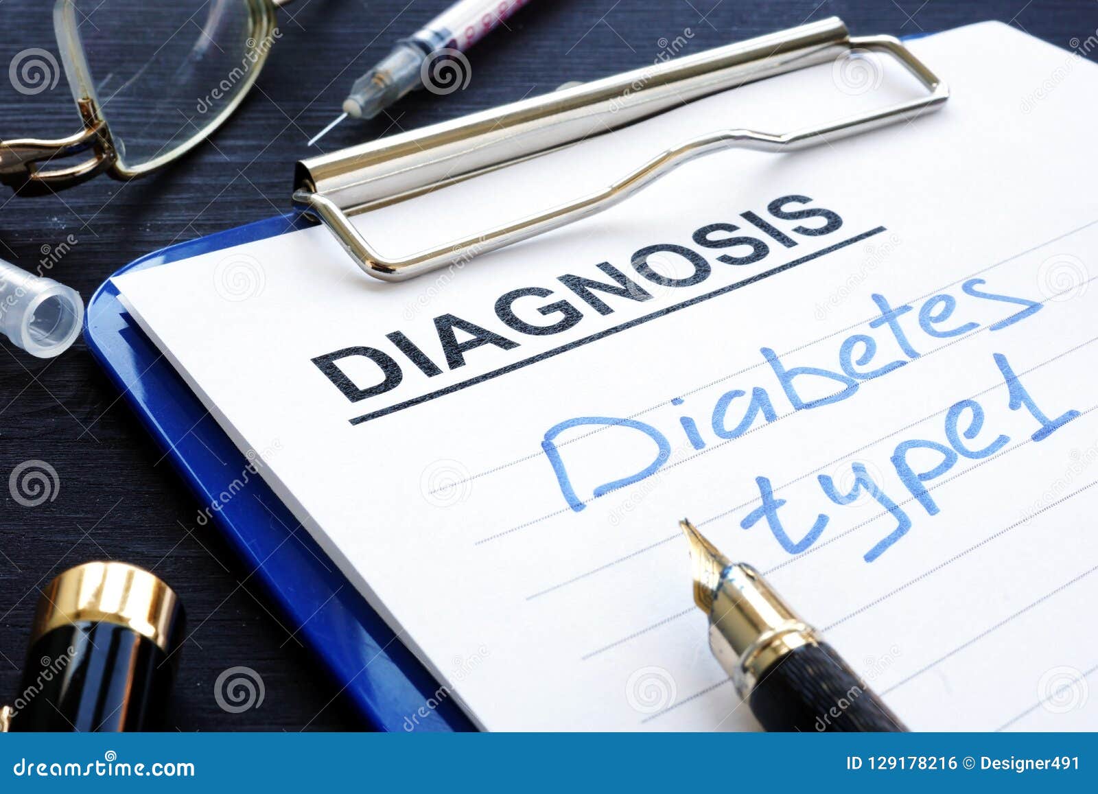 diabetes type 1 written in medical report.