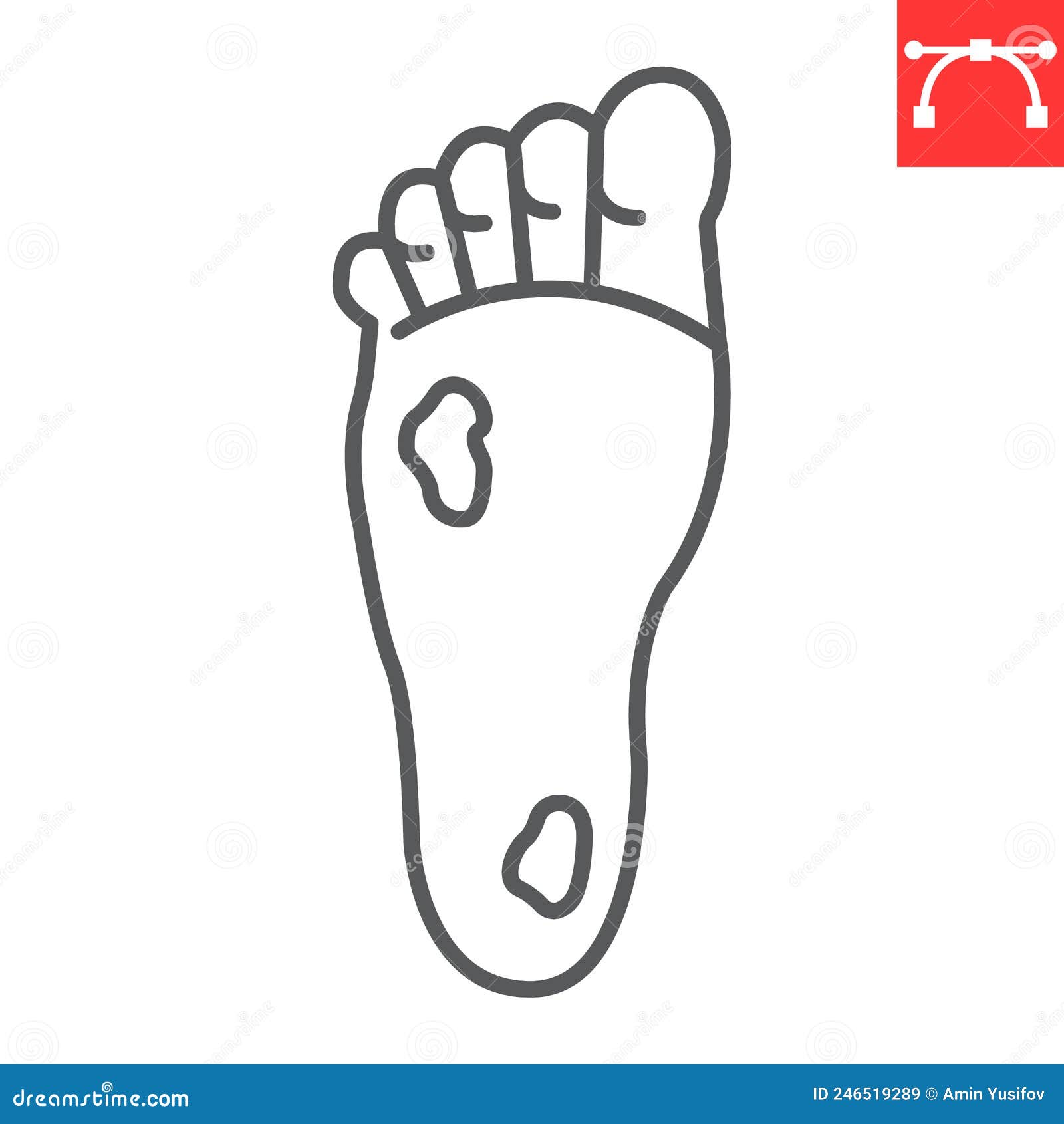 Diabetic foot line icon stock vector. Illustration of wound - 246519289